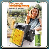 Latest Solar Powered Fan Camping With LED Light, Portable Camping Fan With Solar Panel, Rechargeable Tent Camp Fan