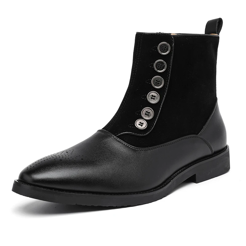 Men Retro Gentleman Chelsea Boots New Autumn Winter Original Side Zipper Buckle Business Casual Leather Boots Comfortable Shoes