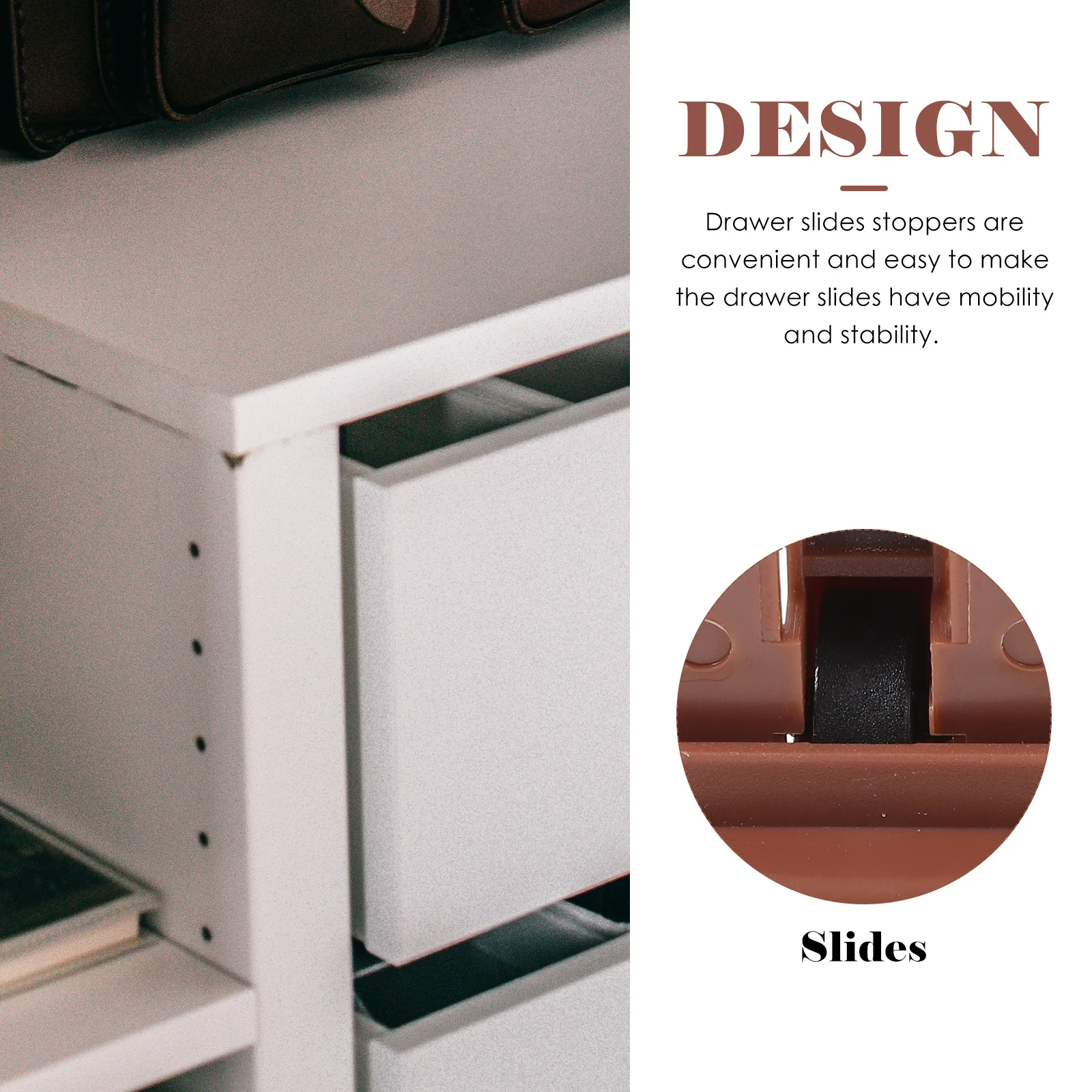 

5Sets Drawer Guide Stopper Kit Heavy Duty Rails for Dresser Cabinet Drawers Quick Install Bottom Mount Slide Repair Parts