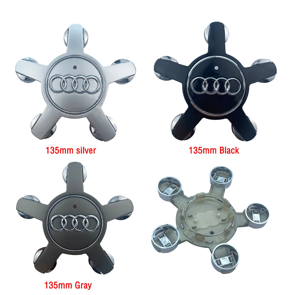 4pcs 135mm 4F0601165N Car Styling Wheel Center Cap Hub Covers Badge For Audi A3 A4 A5 A6 A7 A8 S4 S6 Accessories