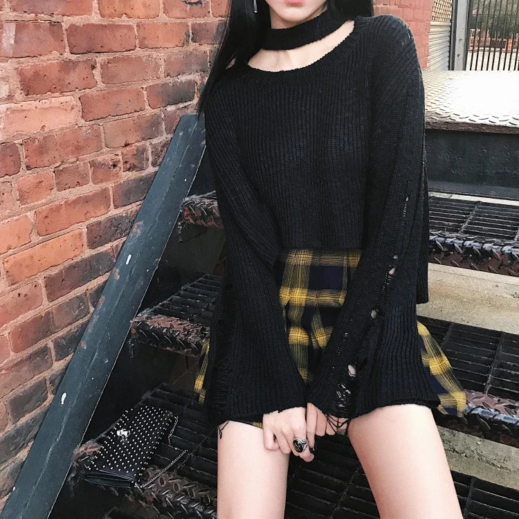 Women\'s Harajuku High Waist Mini Short Skirt, Punk Style, Yellow, Black, Red, Pleated, Female Fashion, New, Autumn, Winter