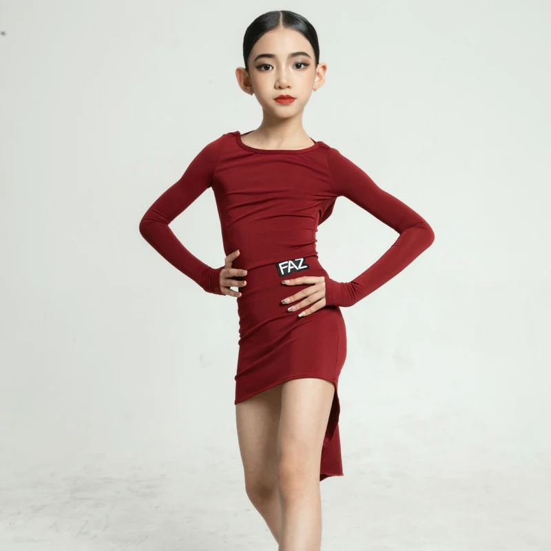 فستان ممارسة الفتيات، فستان أداء الرقص الراقية للفتيات، فستان الرقص اللاتيني للأطفال،