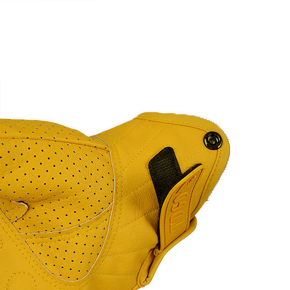 Luvas de Motocicleta Amarelas Respiráveis para Corrida, Luvas de Motocross de Couro PU Perfuradas para Verão, Luvas Protetoras para Motociclistas Masculinos e Femininos