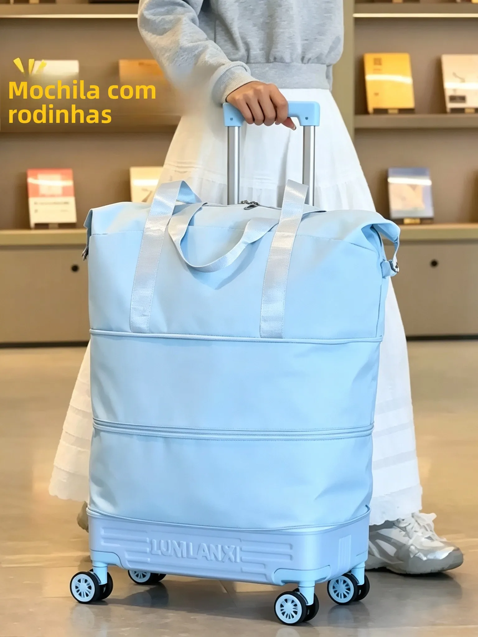 ユニバーサルホイール付き荷物バッグ、トラベルバックパック、プルハンドル付き新型収納バッグ、ヨガ、出張用ハンドバッグ、ソフトabs-pc素材
