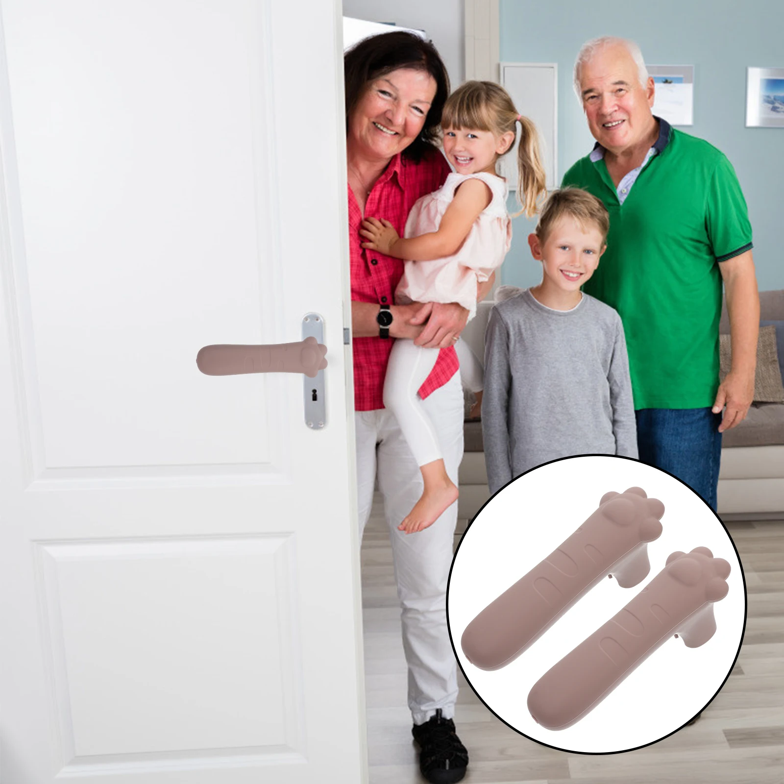 

2 Pcs Silicone Door H Protective Covers Anti Collision Doorknob Sleeves Long H Reduces Noise Protects Wall