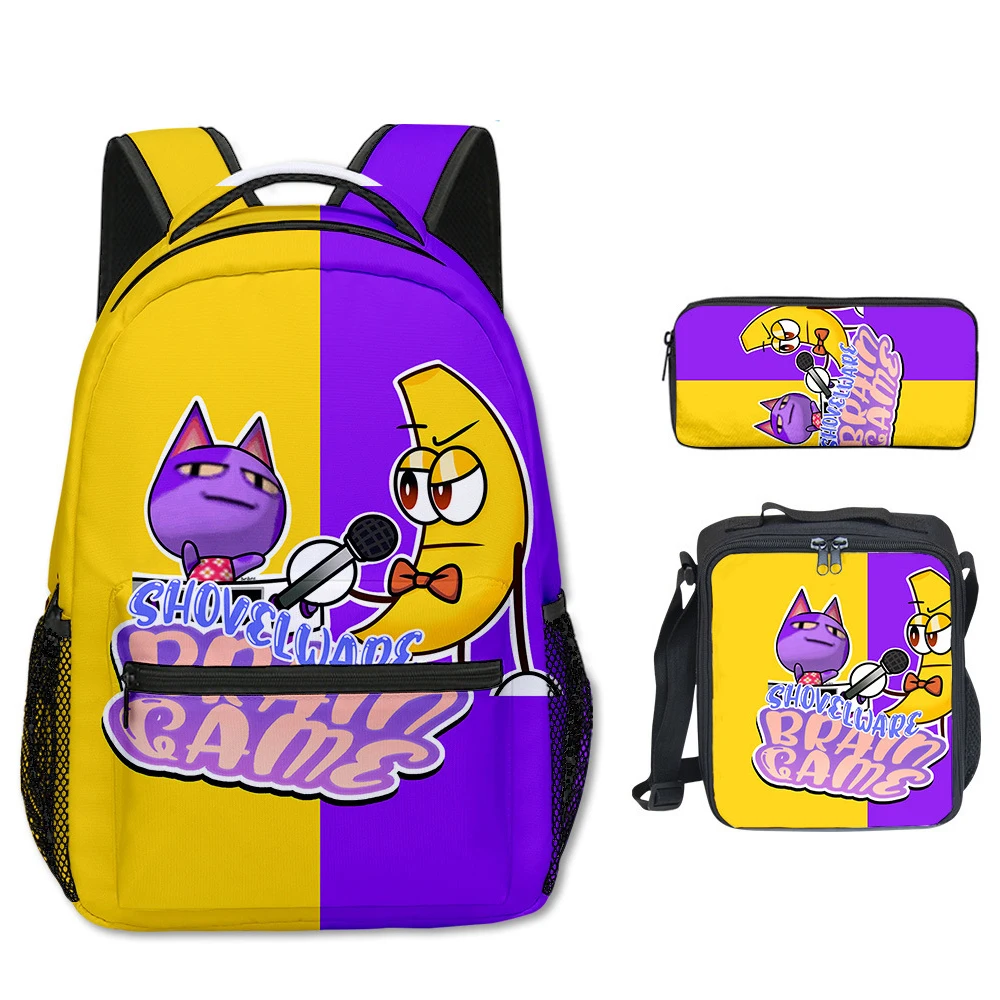 Trendy Popular shovelware Brain Game 3D Print 3pcs/Set Student School Bags Laptop Backpack Crossbody Lunch bag Pencil Case