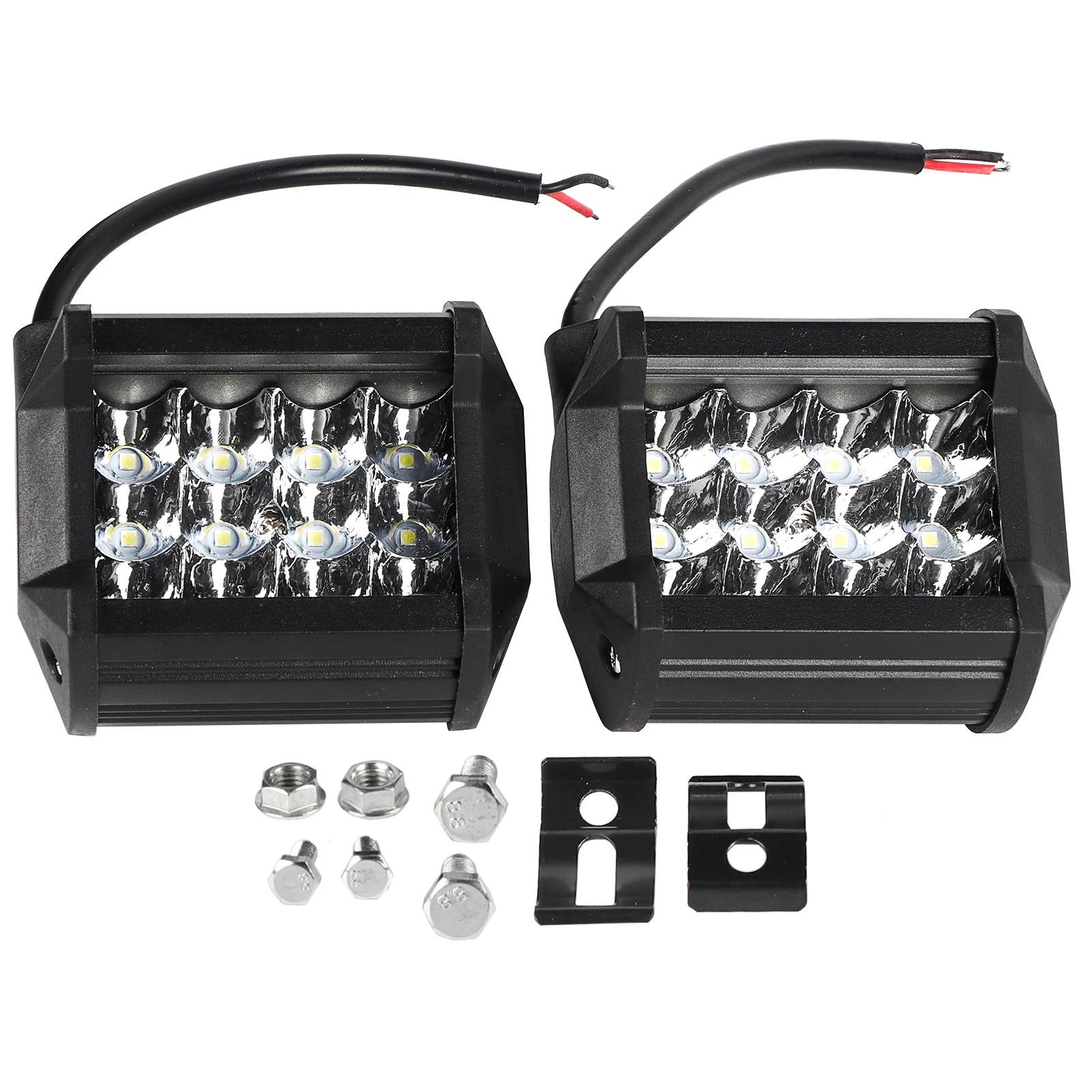 

1 пара, 4 дюйма, 4 ряда, 36 Вт, светодиодный универсальный рабочий фонарь, лампа дальнего света, модификация автомобиля, грузовика, светодиодный рабочий свет