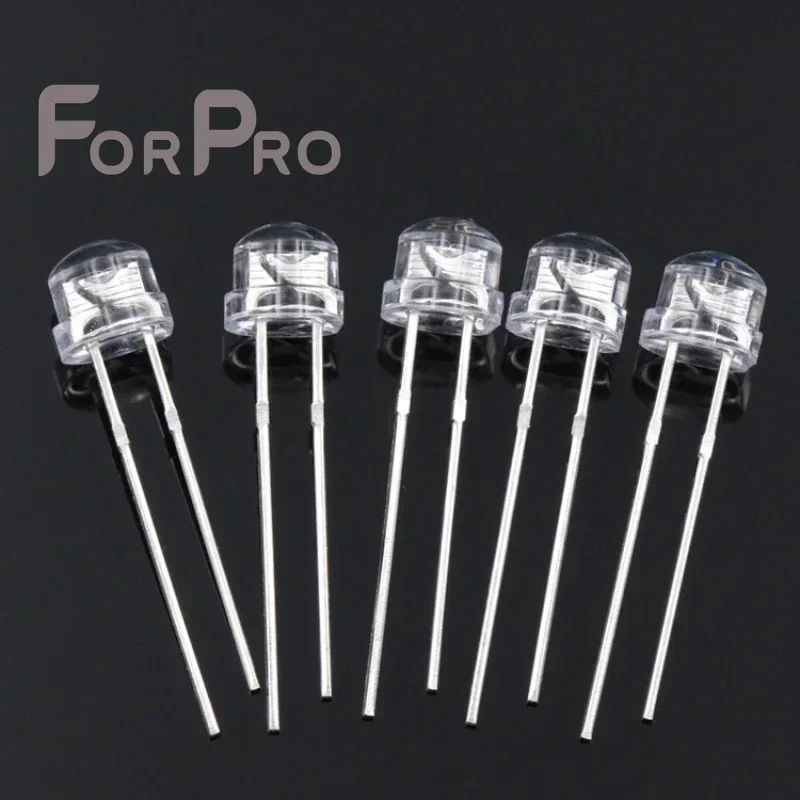 100pcs 5mm Straw Hat  Led Diodes Emitting  Assortment Micro Lamp Electronic Project Kit  for Science Experiment  Circuit Board