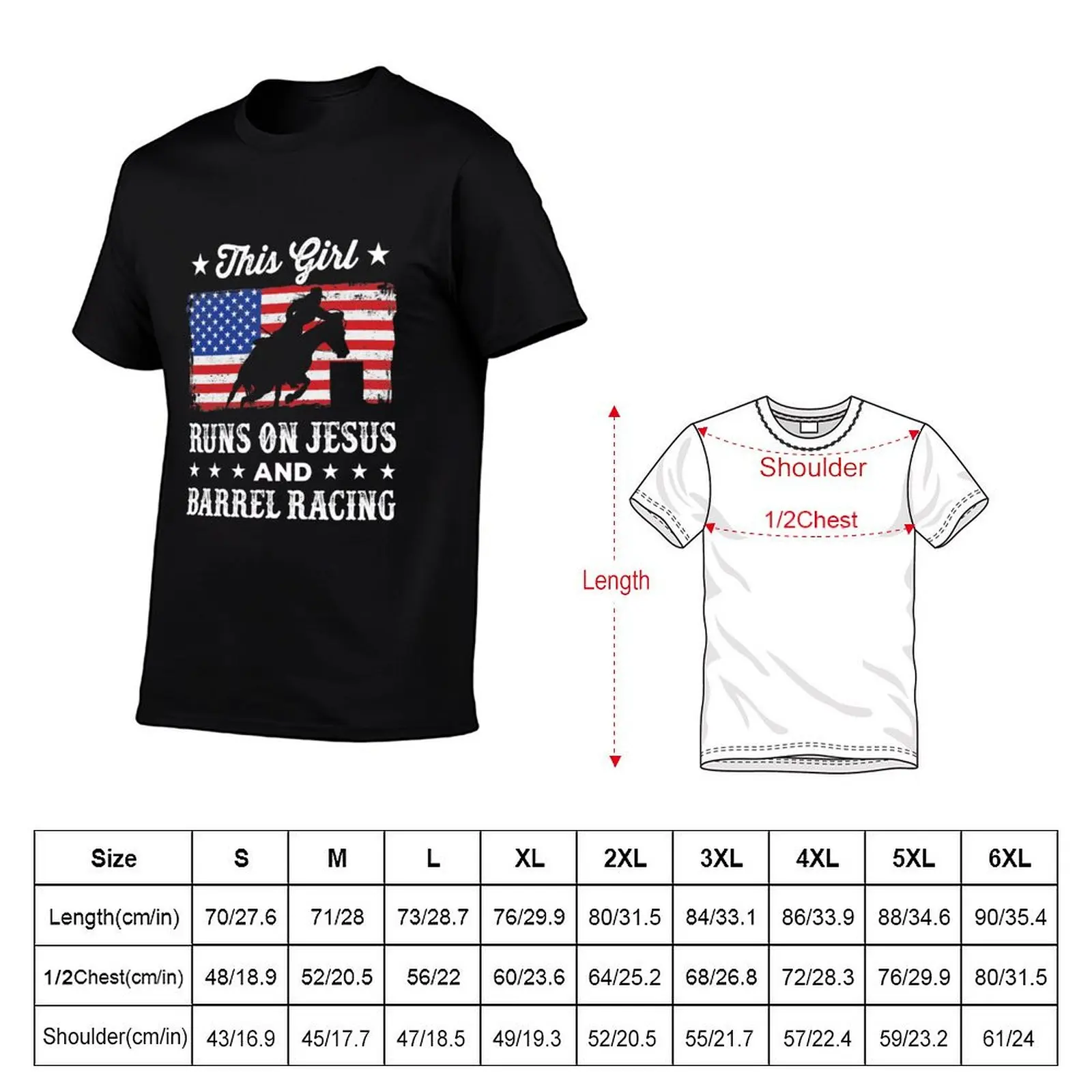 This Girl Runs on Jesus and Barrel Racing T-Shirt Comfortable Work Wear Tee