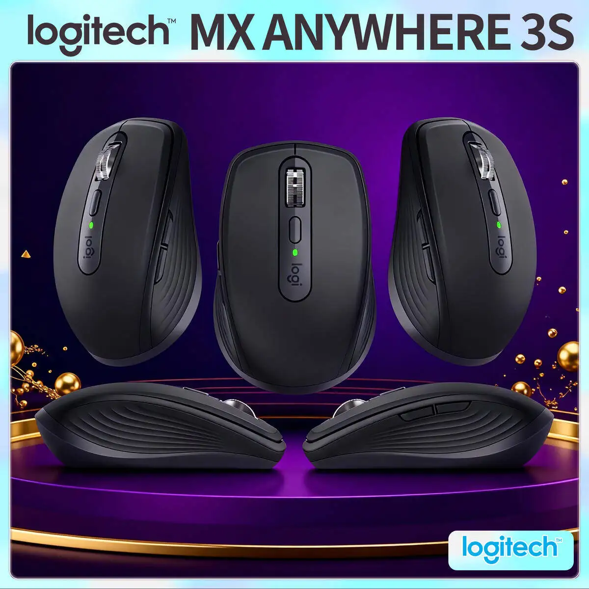 

Компактная мышь Logitech MX Anywhere 3S, эргономичный дизайн, перезаряжаемая, с быстрым прокруткой для портативных ПК Mac