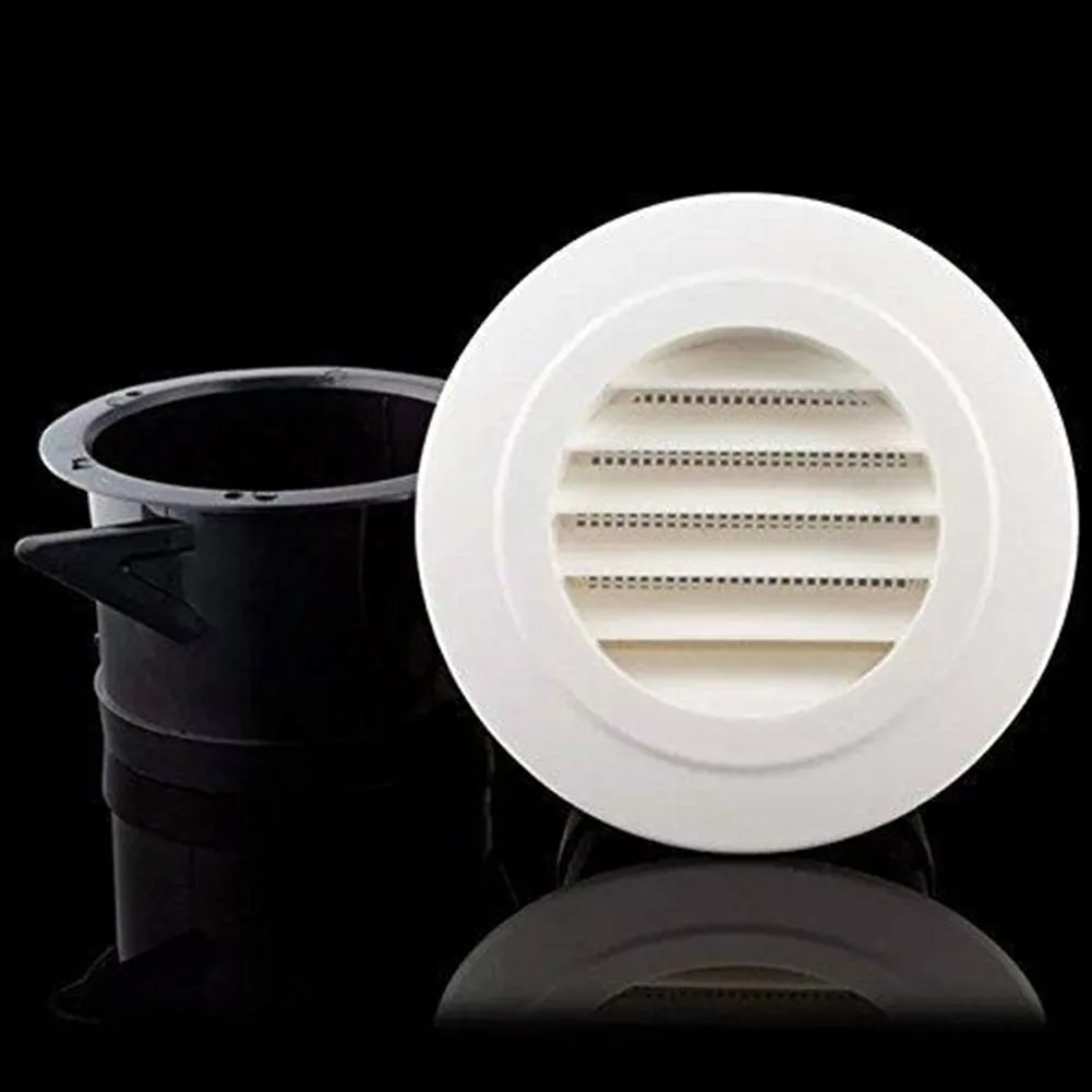 Plastic Round Air Exhaust Vent Grille Cover for Wall Ventilation Inlet and Outlet with Adjustable Air Volume Control