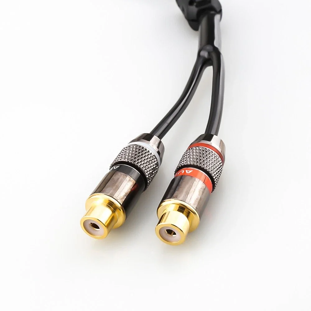 30cm Gold Plated RCA Male to 2 Female Audio Y Splitter Converter Adapter RCA Cable