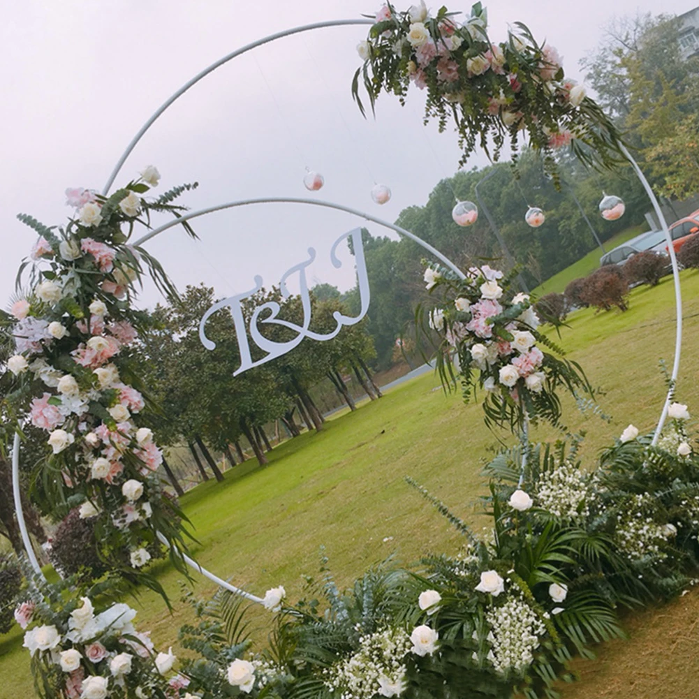 6.6FT Metal Round Backdrop Stand, Ceremony Metal Balloon Arch Stand Indoor Outdoor for Birthday Wedding Decoration