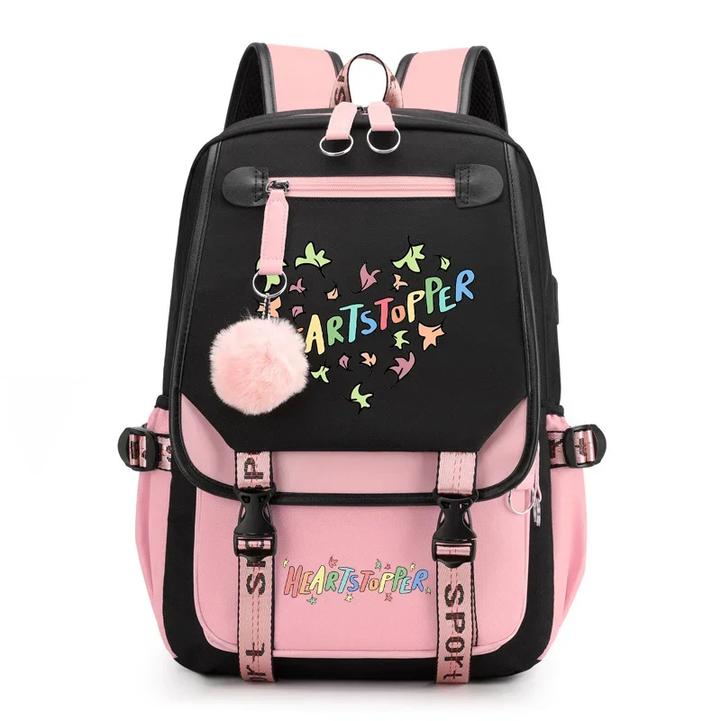 New fashion Heartstopper backpack men's and women's laptop backpack USB outdoor fulfillment large capacity backpacks