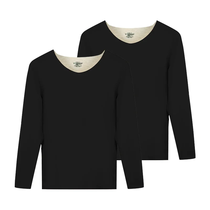 2PCS seamless thermal underwear men's fleece thickened autumn and winter cold-proof long-sleeved primed wool autumn clothes