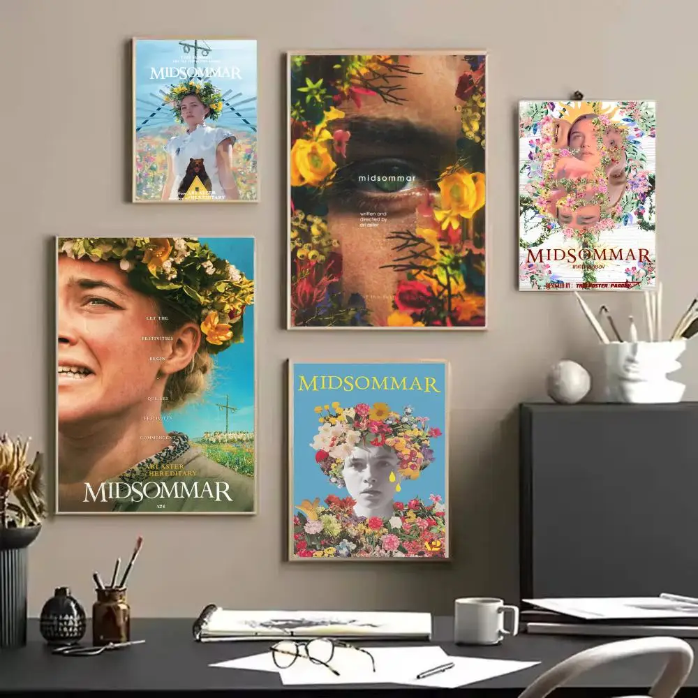 M-Midsommar Movie Poster Stickers HD Painting Self-Adhesive Art for Bedroom Living Room Home Decor Modern Wall Decals Gift