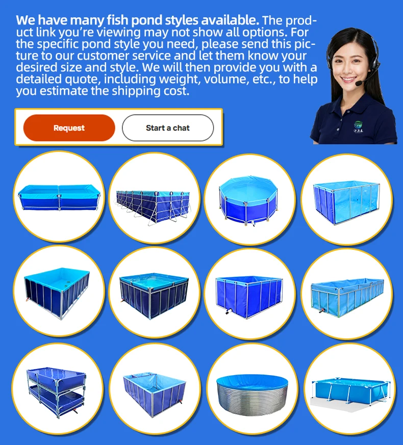 Fish tank Plastic Farm Fish Plastic Pond/Fish square Shape Galvanized Pipe Frame /Outdoor Large Farm Equipment Plastic Fish Pond