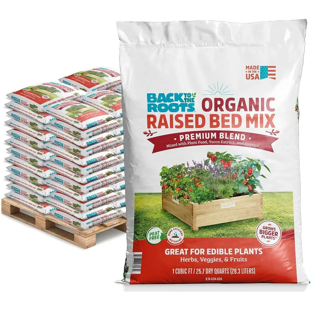 

Premium Organic Raised Garden Bed Soil, 8'x4', 60 Cubic Feet, American Made, Peat-Free