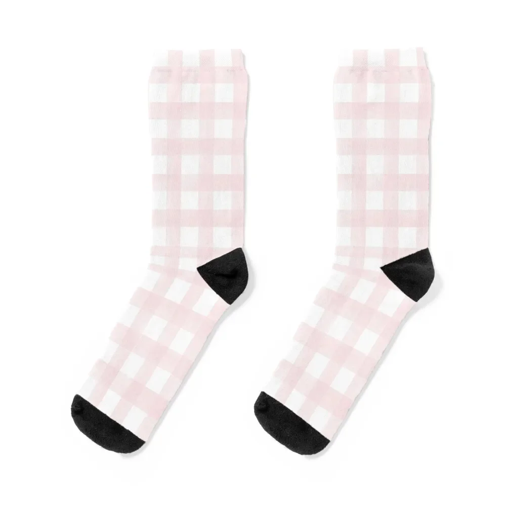 

Watercolor Plaid in Light Pastel Pink Socks halloween soccer anti-slip Stockings Socks Male Women's