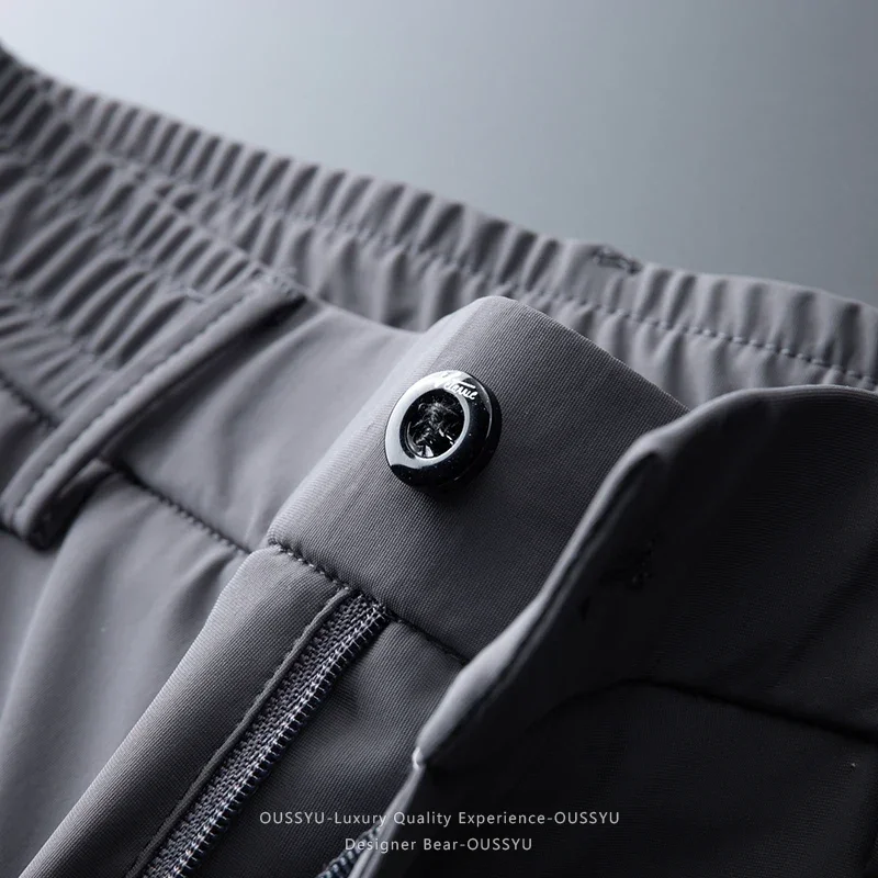 Hochwertige Sommer-Dünne Hochelastische Freizeithose Business Koreanische Atmungsaktive Schnelltrocknende Gerade Polyamidfaser-Hose für Herren – Detail 17