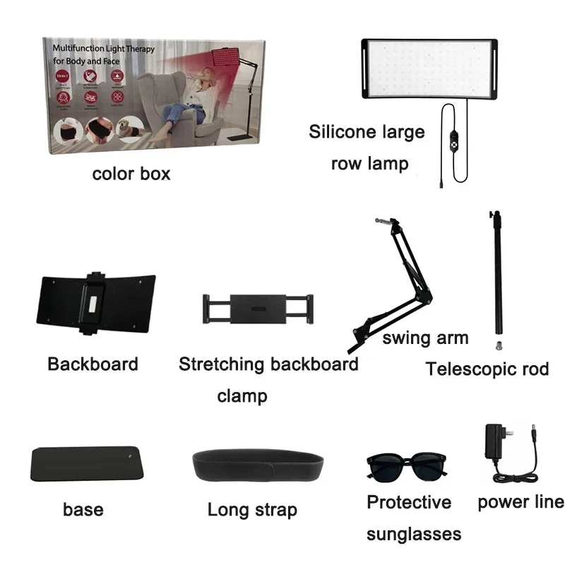 Red Light Therapy Lamp For Full Body Near Infrared Light Device Face LED Light Pain Stress Relief Daily Skin Care 660nm 850nm