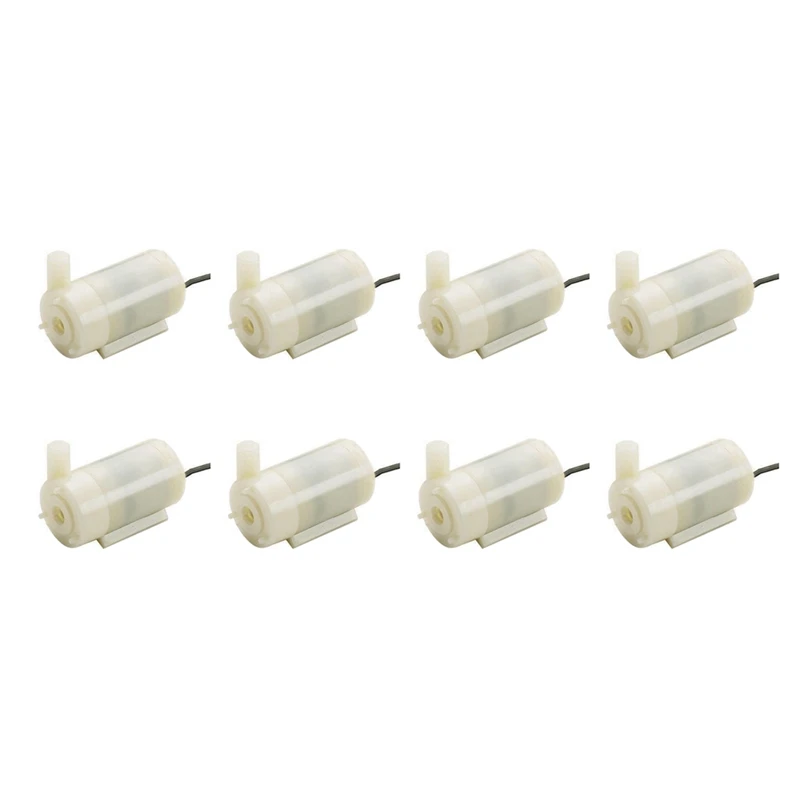 8Pcs White Silent Mini Submersible Pump For DC3V 5V For Computer Water Cooling USB Powered-Y48A