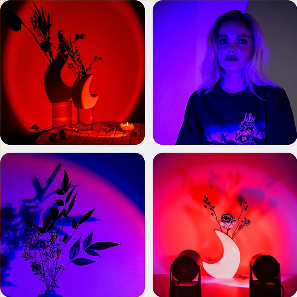 Tuya Smart Sunset Lamp Night Light Sunset Projector Smart Life APP Remote Led Lights Room Decoration Photography Birthday Gift