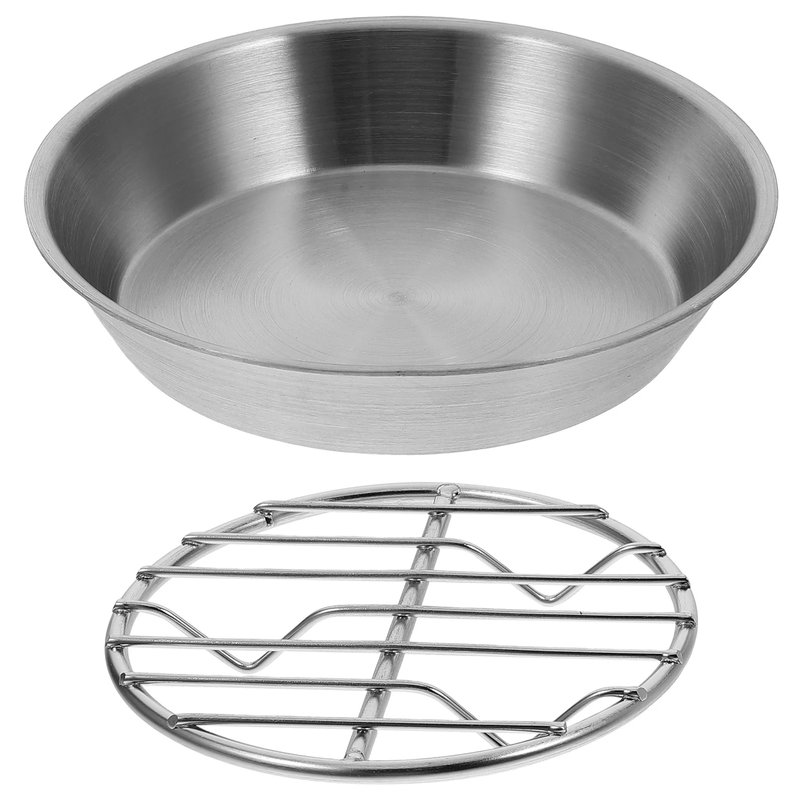 

1Set Stainless Steel Baking Pan 304 Oil Draining Grilling Cooling Rack Set Circular Design for Oven Baking Accessories Roasting