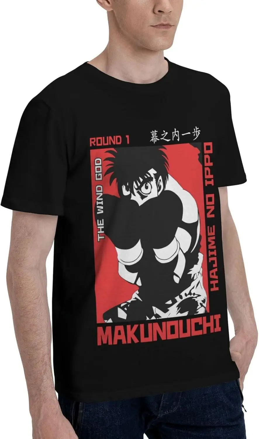 Anime Hajime Anime no Manga Ippo Makunouchi T Shirt Man's Cotton Round Neck Tee Classics Short Sleeve Shirts