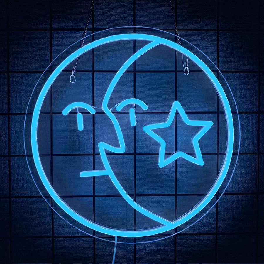 Star And Moon Led Neon Sign, Used For Wall Decor, Bedroom Living Room Home Game Room Birthday Party Wall Lamp, Usb Powered.Star