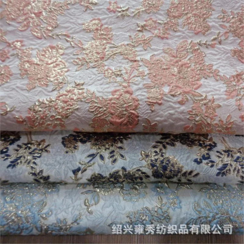 

Gold thread bubble jacquard fashion fabric three-dimensional flower multi-color popular