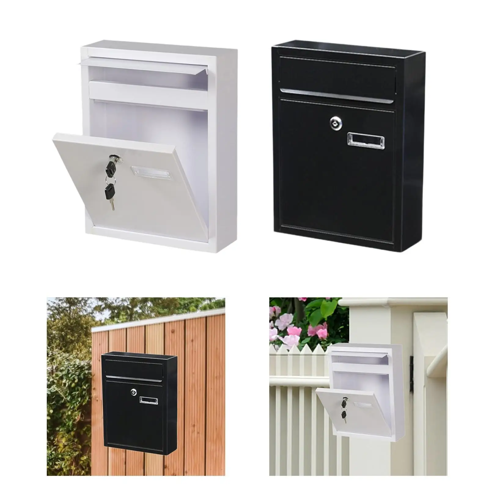 

Wall Mounted Mailbox Front Door Outside Outdoor Gate Vote Box Key Drop Box
