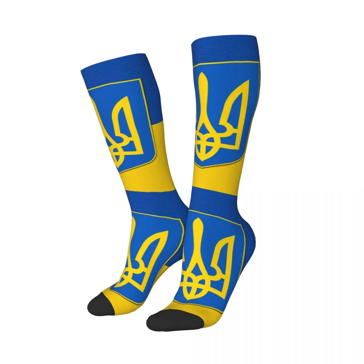 Flag Of Ukraine And Coat Of Arms Of Ukraine Thigh Knee High Socks Women Warm Fashion Novelty Ukrainian Patriotic Gift Stockings