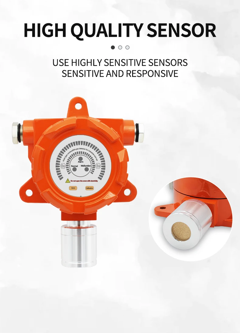 Aikesi detector de vazamento de gás CO2 detecção de vazamento de gás detector de gás combustível metanal fixo com alarme LED