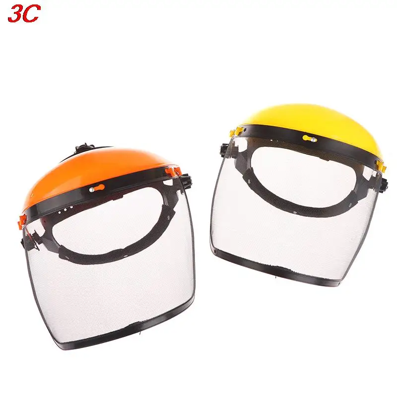 1 szt. Przycinarka do trawy ogrodowa czapka hełm ochronny z pełna twarz siatkową osłona do wycinki kosa do zarośli ochrona leśna