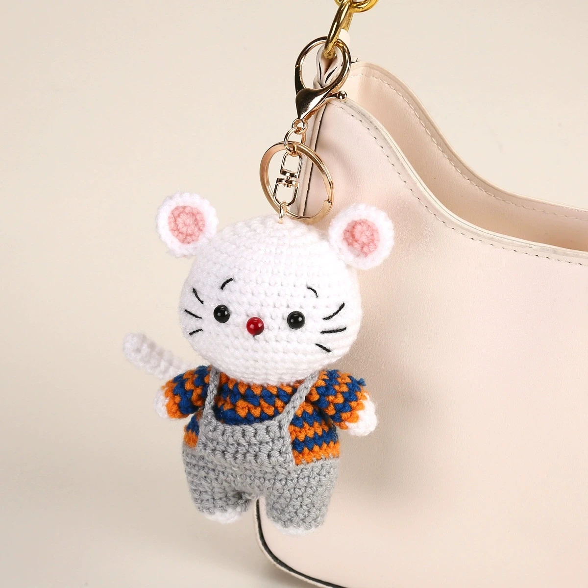 Handmake Rabbit ke Kitten Crochet Keychain Cartoon dog Doll Car Keyrings Knitting Cute Keychain For Bag Pendant Gifts