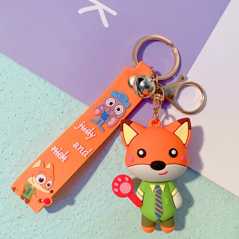 Disney Anime Cartoon Zootopia Figure Nick Judy portachiavi creativo coniglio ciondolo auto portachiavi accessori regali