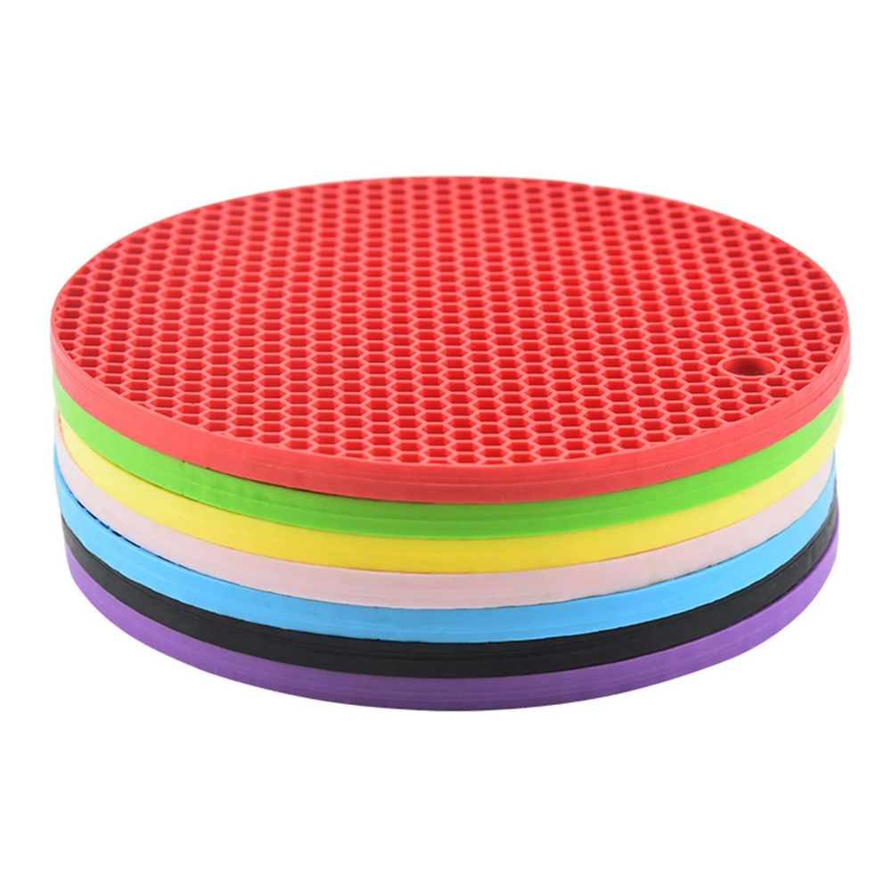 Insulation Mat Round Honeycomb Heat Resistant Coasters Kitchen Hot Pot Dish Pan Bowl Cup Place Mat For Table Countertop