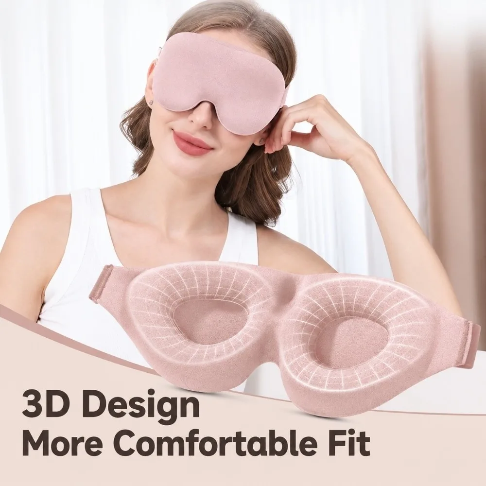 Sleeping Aid Breathable 3D Eye Mask Super Soft Full Shading Sleep Mask Zero Pressure Adjustable Nap Mask Travel