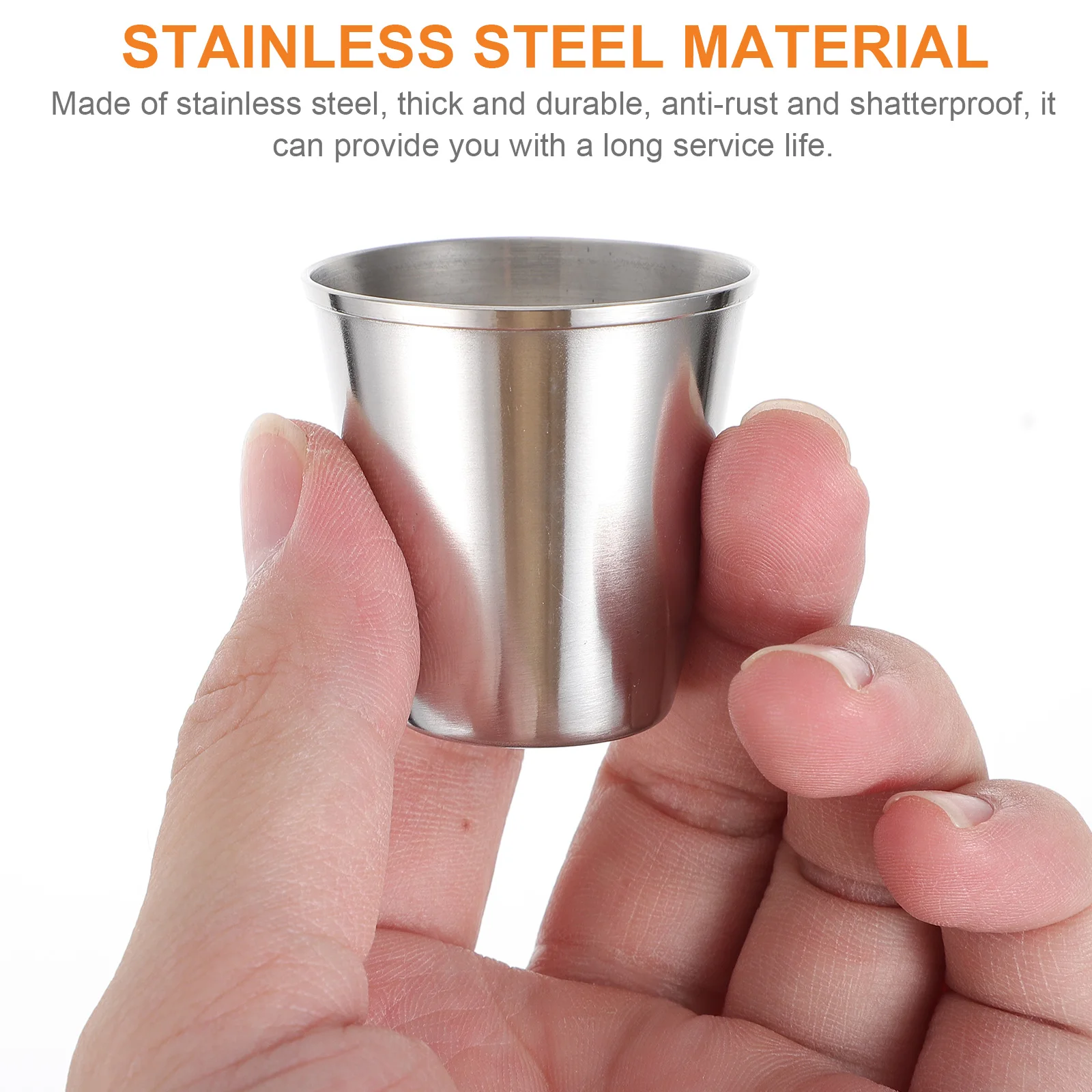 

12pcs Stainless Steel Shot Cups Liquor Cups Portable Spirits Tumblers Wine Coffee Mugs 70Ml For Bar Home Ktv Use