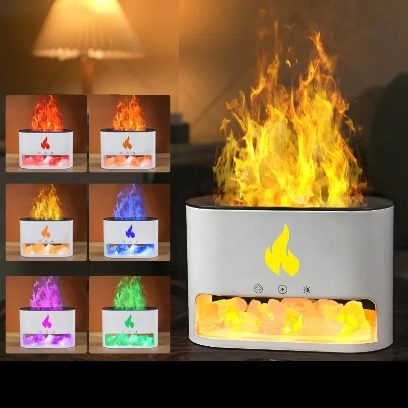 Difusor De Óleo Essencial De Aromaterapia, Lâmpada De Chama Azul, USB Elétrico, Ultrassônico, Névoa Fria, Umidificador De Ar Aroma Com Luz Colorida