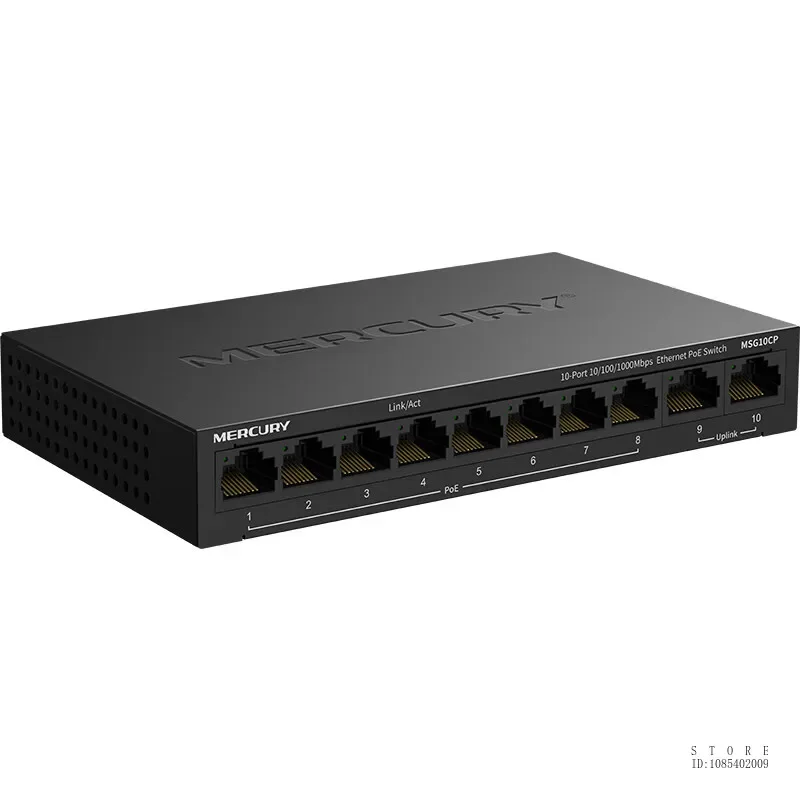 Imagem -05 - Mercury-switch Poe Plug And Play Divisor de Linha de Rede Divisor de Linha de Rede 10 Portas Portas 85w 2gigabit Uplink Ports Msg10cp