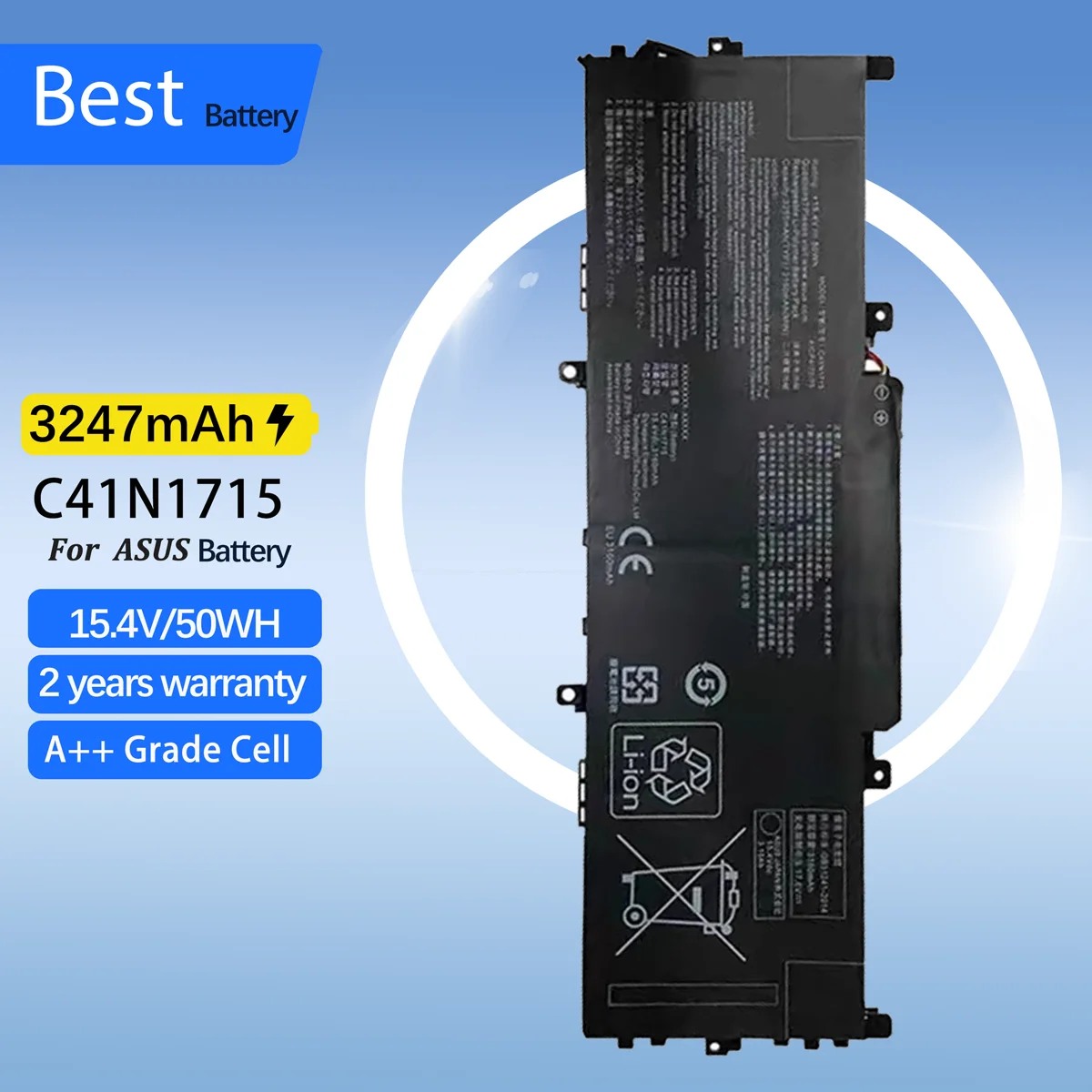 

50WH C41N1715 Аккумулятор для ноутбука ASUS UX331U UX331FN UX331UA-1B UX331UN UX331UN-1E U3100UN серии 0B200- 02760000