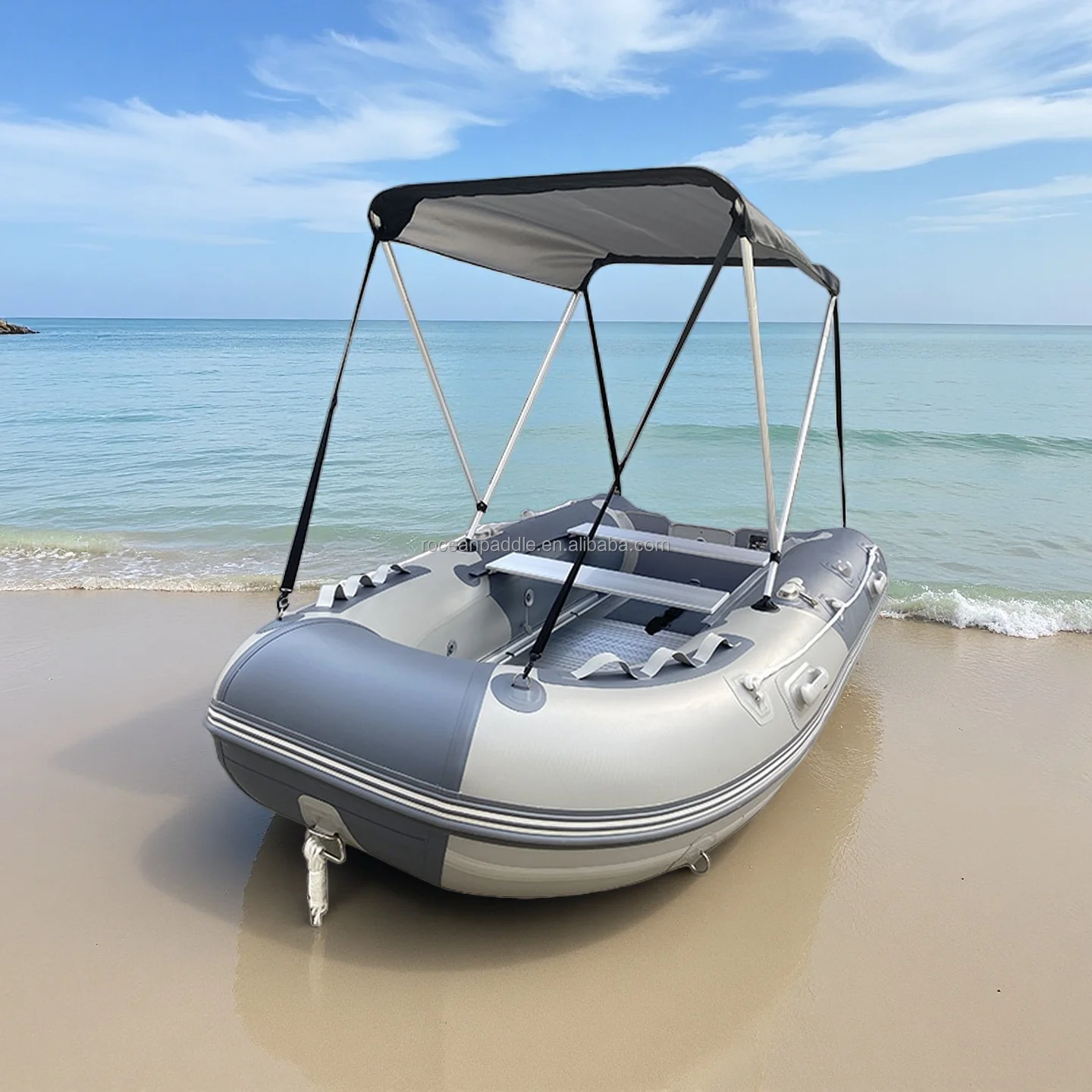 

3m 3.3m 3.6m 3.8m Grey Color Aluminum Floor Inflatable Boat For 4 5 6 People For Lake Rriver And Offshore Sea