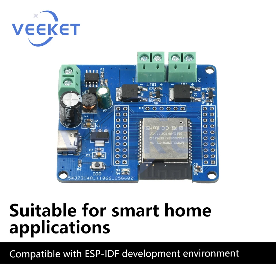 ESP32 4-Kanal MOS-Schaltermodul DC 5-60V – Mit Onboard ESP32-32E WiFi + BLE, USB + DC Stromversorgung