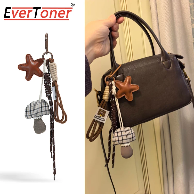 EverToner Maillard style star mushroom hanging rope bag pendant super beautiful keychain pendant Bag Accessories