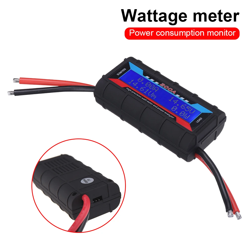 200A LCD Digital High-precision Amp Watt Meter RC Battery Solar Power Analyser'