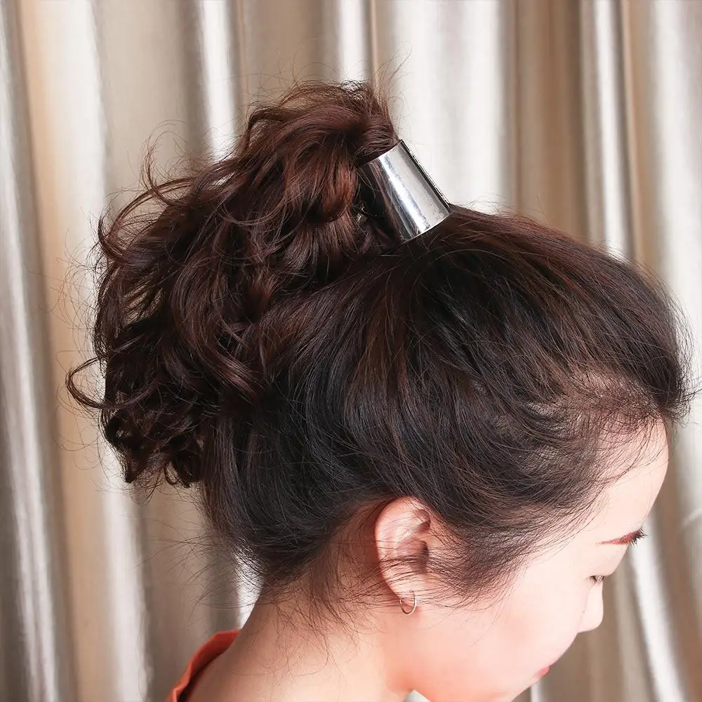 

Opened Circle Cuff Ponytail Clip Gothic Ponytail Holder Fake Metal Punk Hair Band Hair Cuff Metal Ponytail Clip
