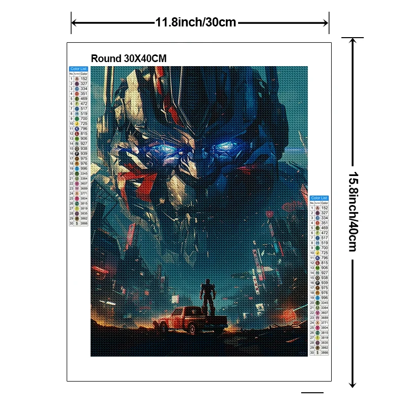 5D DIY Transformers Diamond Painting Kit Robot Cross Embroidery Handmade Diamond Mosaic Art Gift