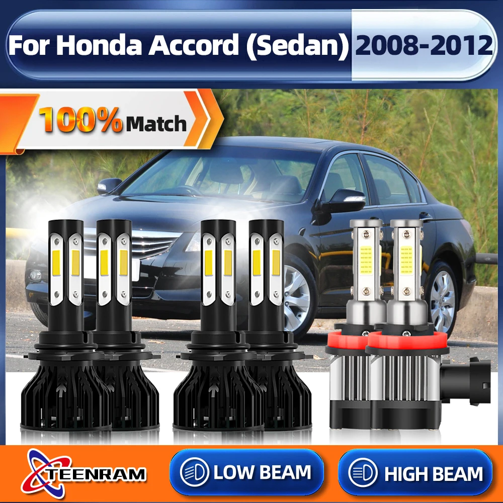 60000LM LED Canbus Car Headlight Bulbs 9006 9005 H11 Lights 6000K Auto Lamp For Honda Accord (Sedan) 2008 2009 2010 2011 2012